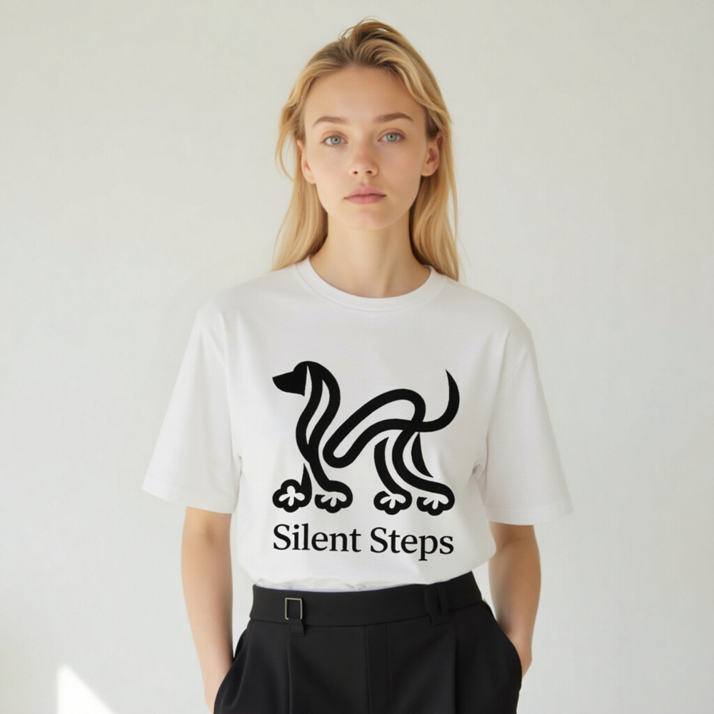 Unisex Organic Cotton T-Shirt | Silent Steps Dog Design - Eco-Friendly, Comfortable & Sustainable - Image 7