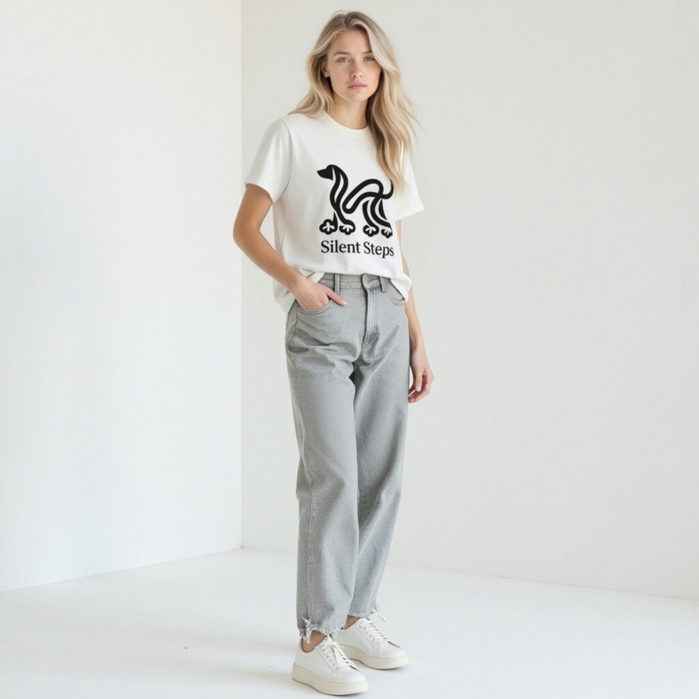 Unisex Organic Cotton T-Shirt | Silent Steps Dog Design - Eco-Friendly, Comfortable & Sustainable - Image 8