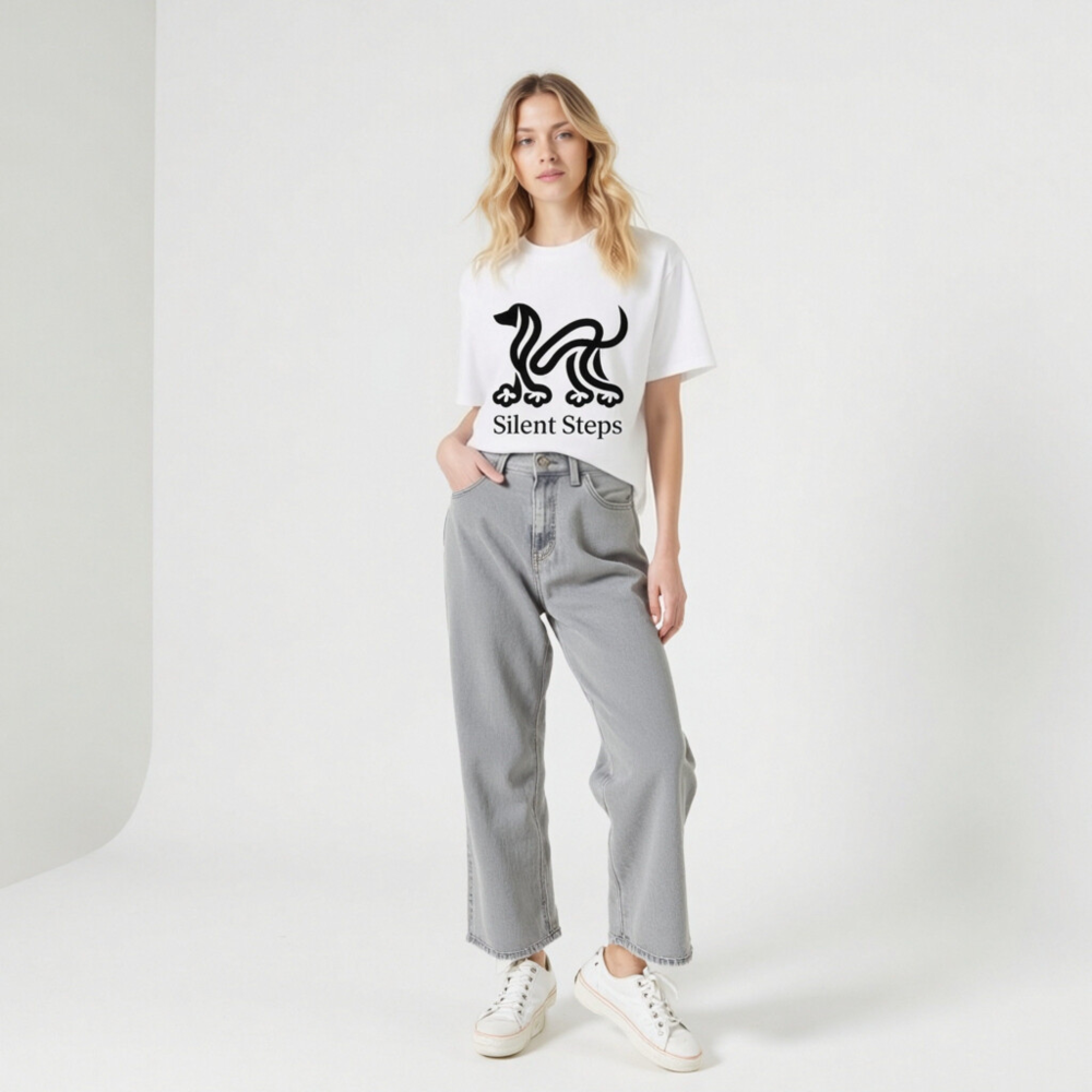 Unisex Organic Cotton T-Shirt | Silent Steps Dog Design - Eco-Friendly, Comfortable & Sustainable - Image 9