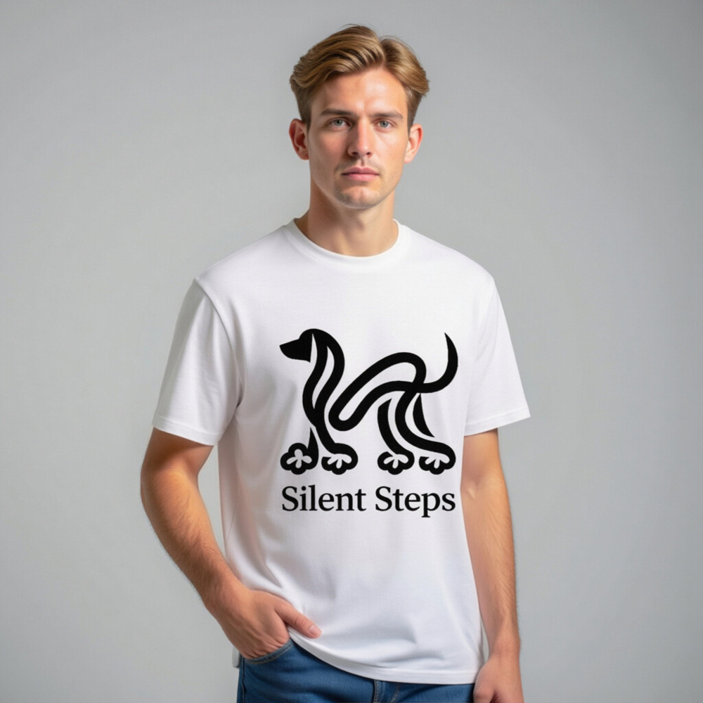 Unisex Organic Cotton T-Shirt | Silent Steps Dog Design - Eco-Friendly, Comfortable & Sustainable - Image 10