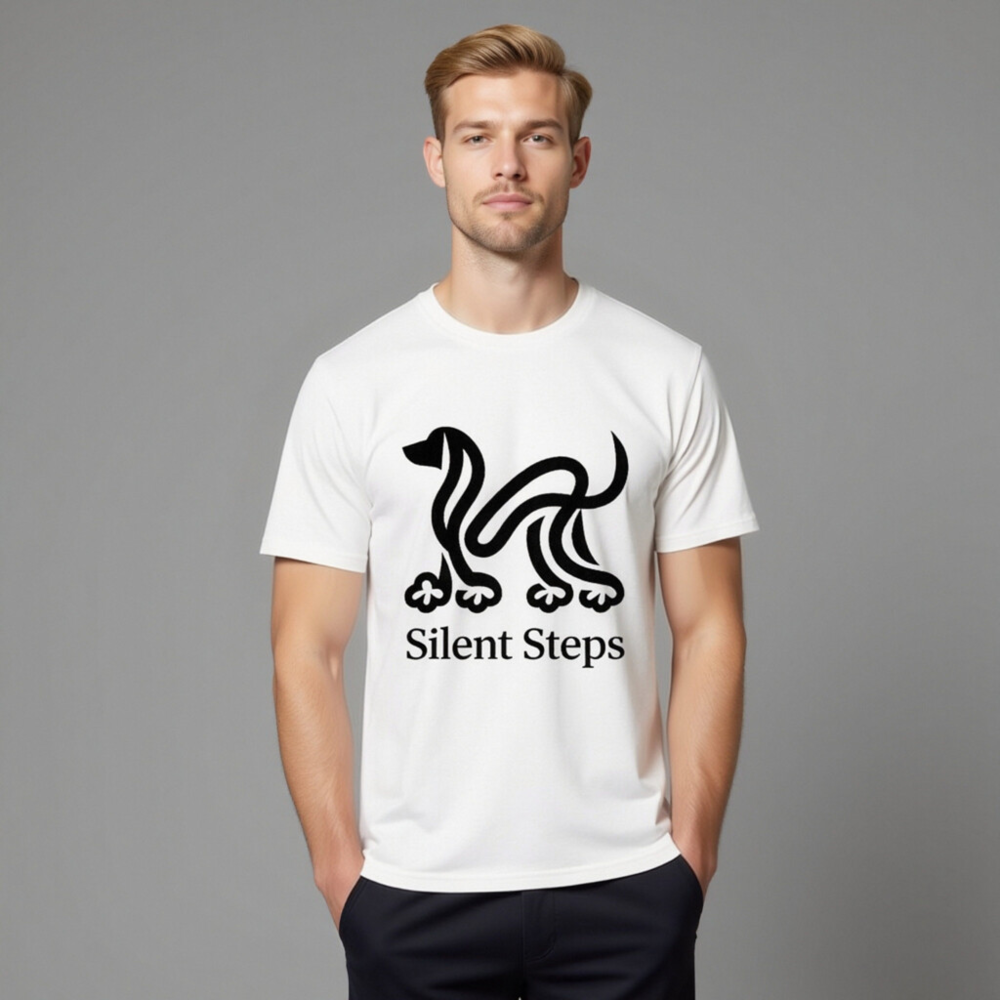 Unisex Organic Cotton T-Shirt | Silent Steps Dog Design - Eco-Friendly, Comfortable & Sustainable - Image 11