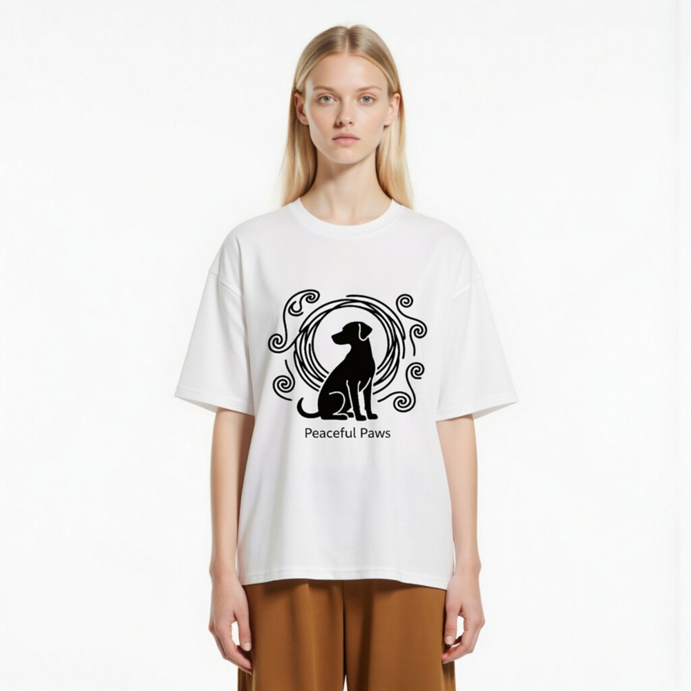 Unisex Organic Cotton T-Shirt | Peaceful Paws Dog Design - Image 2