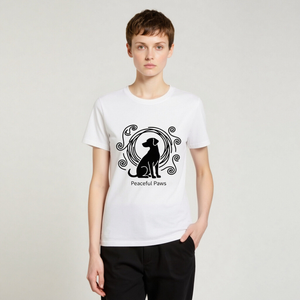 Unisex Organic Cotton T-Shirt | Peaceful Paws Dog Design - Image 3