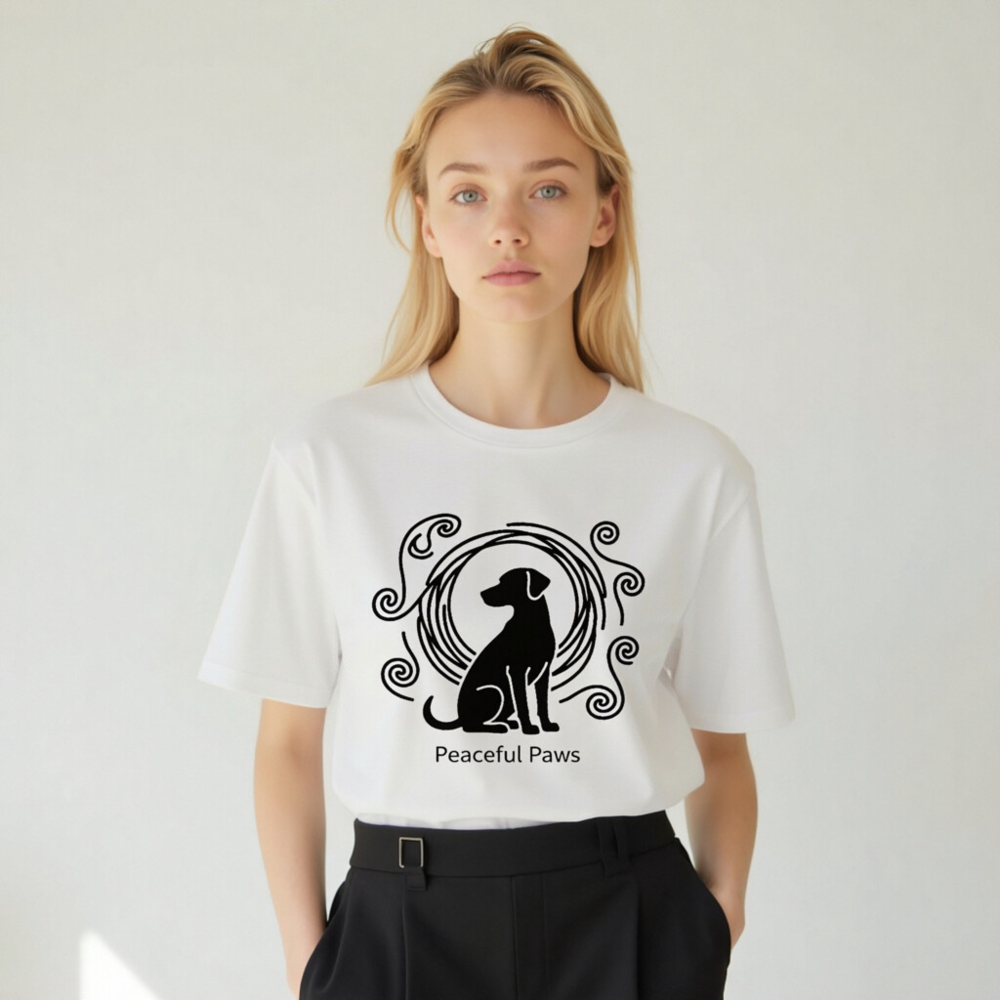 Unisex Organic Cotton T-Shirt | Peaceful Paws Dog Design - Image 7
