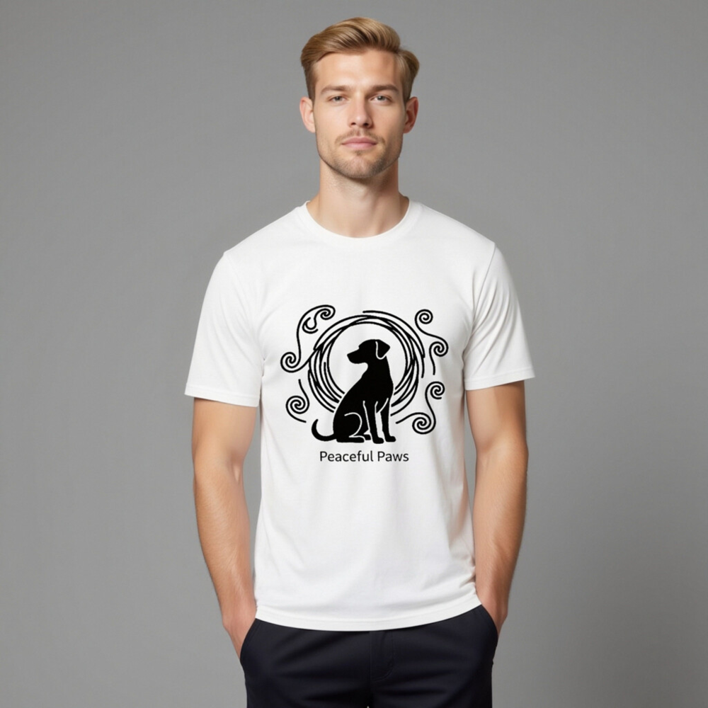 Unisex Organic Cotton T-Shirt | Peaceful Paws Dog Design - Image 11