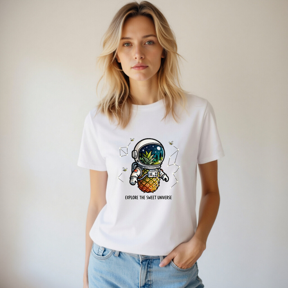 Pineapple Astronaut T-Shirt | Unisex Organic Cotton Tee - Explore the Sweet Universe - Image 6