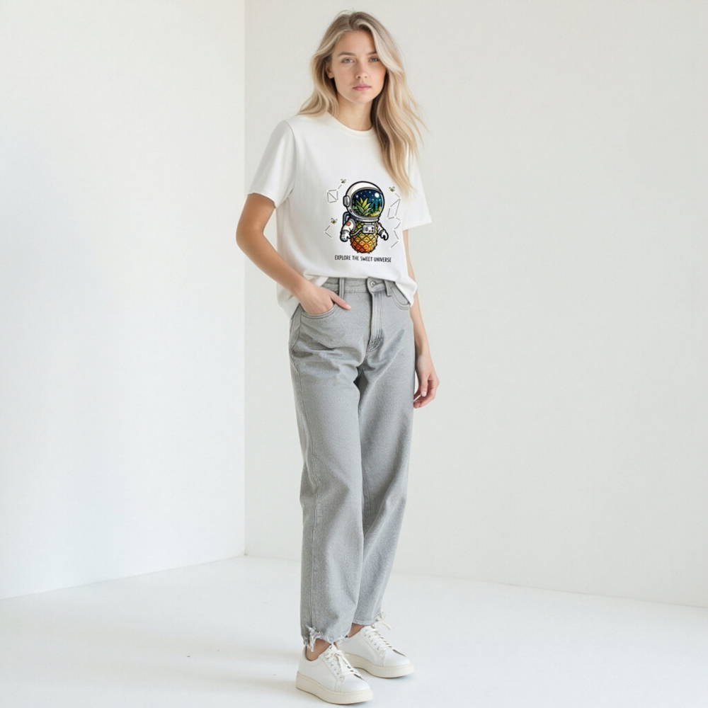 Pineapple Astronaut T-Shirt | Unisex Organic Cotton Tee - Explore the Sweet Universe - Image 8