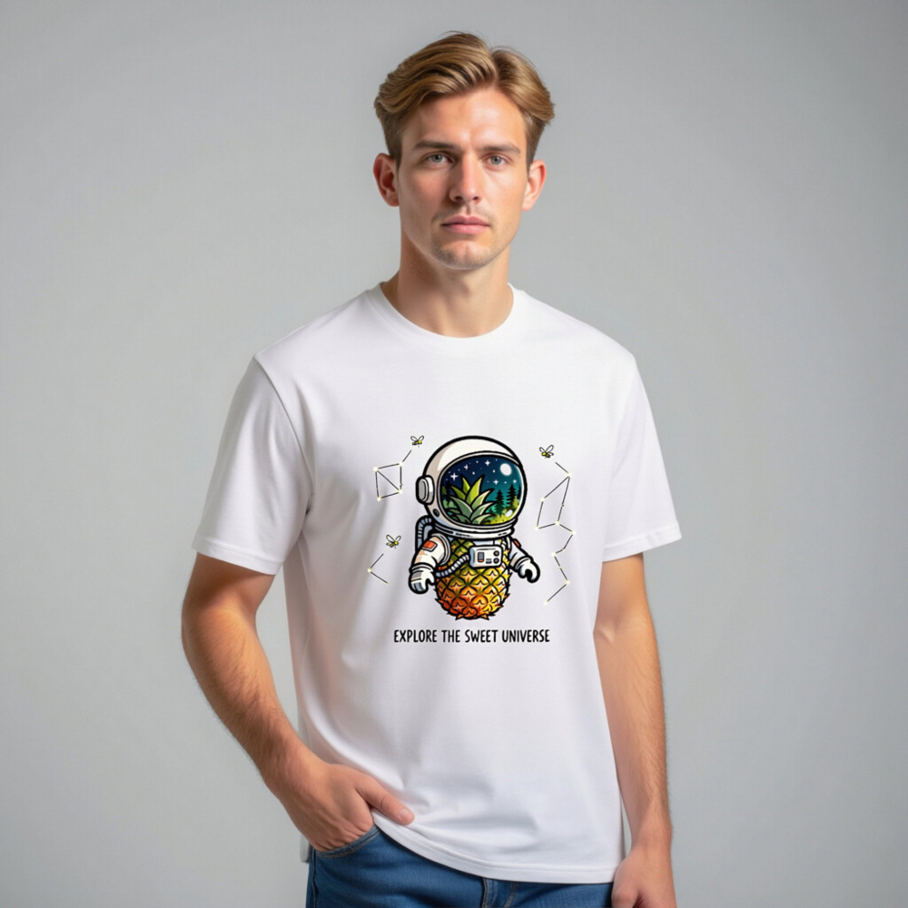 Pineapple Astronaut T-Shirt | Unisex Organic Cotton Tee - Explore the Sweet Universe - Image 10