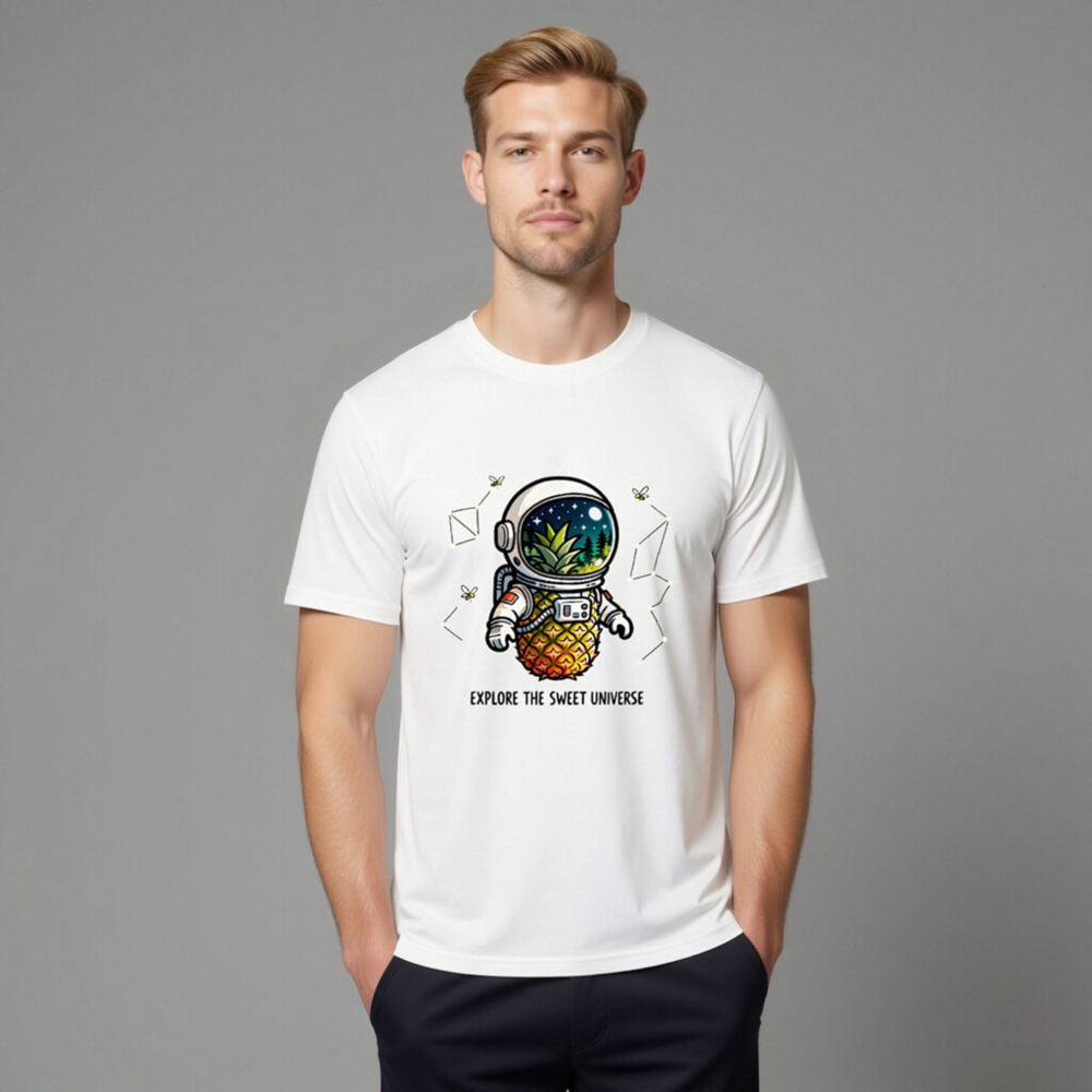 Pineapple Astronaut T-Shirt | Unisex Organic Cotton Tee - Explore the Sweet Universe - Image 11