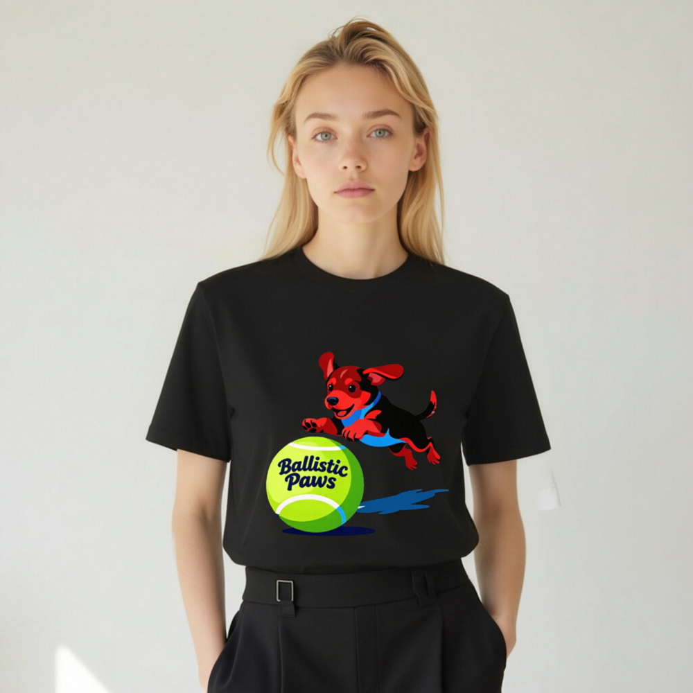 Unisex Organic Cotton T-Shirt | Ballistic Paws Dog Design - Image 4