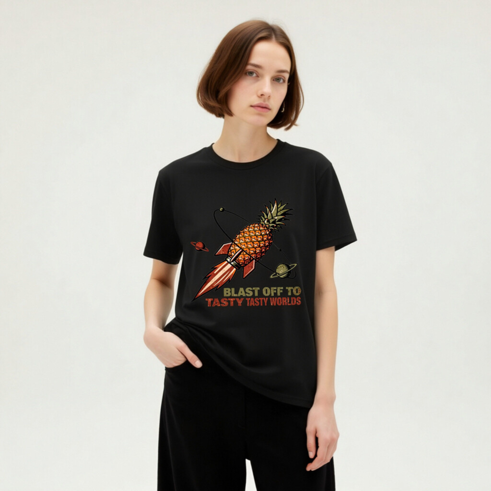 Pineapple Rocket T-Shirt - Blast Off to Tasty Tasty Worlds | Unisex Organic Cotton - Image 6