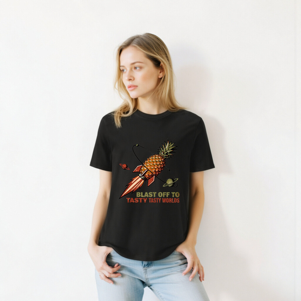 Pineapple Rocket T-Shirt - Blast Off to Tasty Tasty Worlds | Unisex Organic Cotton - Image 8