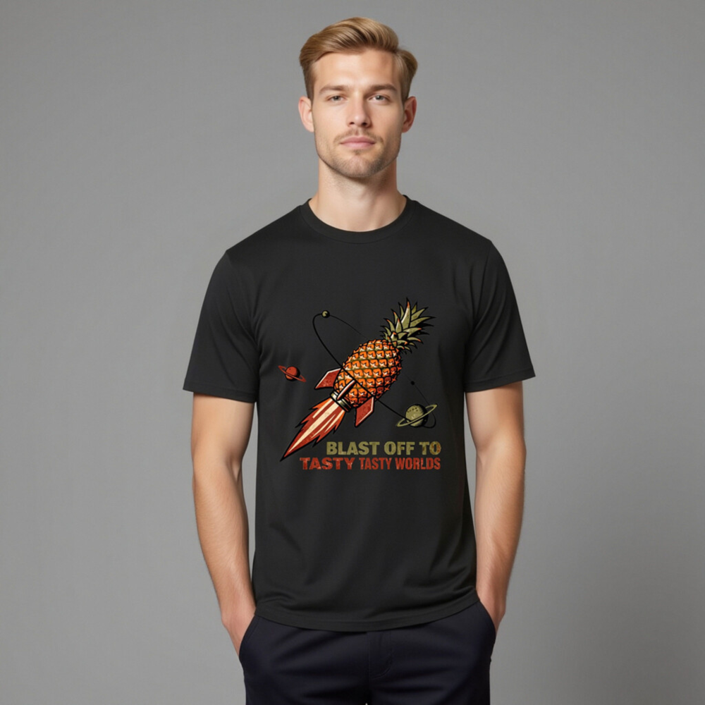 Pineapple Rocket T-Shirt - Blast Off to Tasty Tasty Worlds | Unisex Organic Cotton - Image 10