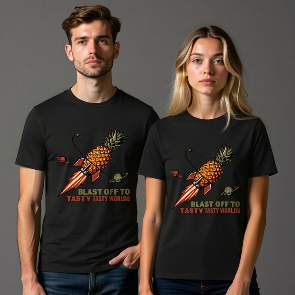 Pineapple Rocket T-Shirt - Blast Off to Tasty Tasty Worlds | Unisex Organic Cotton - Image 11