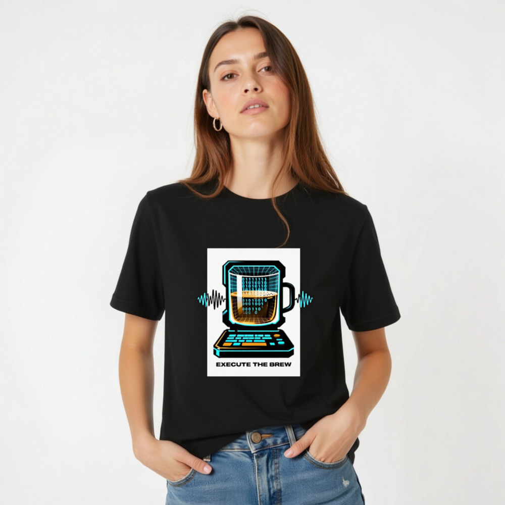 Execute the Brew Unisex T-Shirt | Tech Coffee Design - Image 2