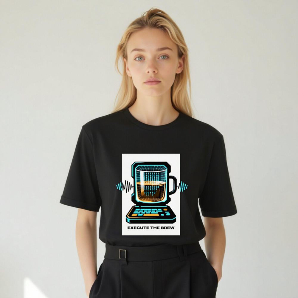 Execute the Brew Unisex T-Shirt | Tech Coffee Design - Image 5