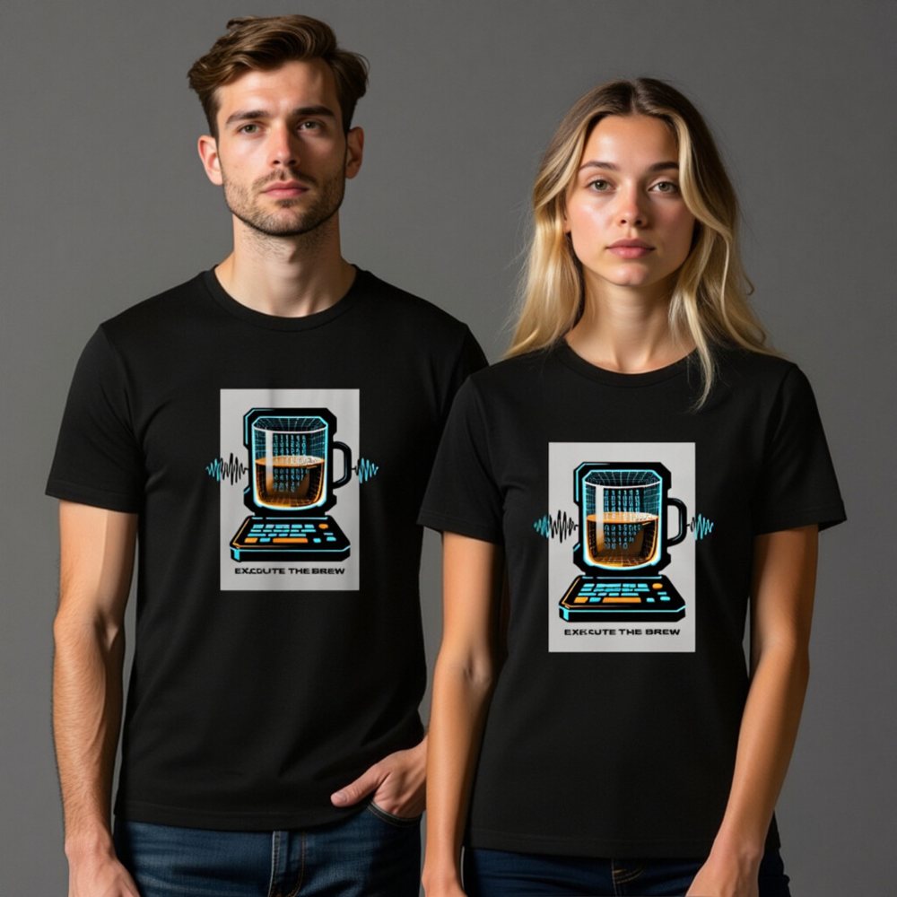Execute the Brew Unisex T-Shirt | Tech Coffee Design - Image 11