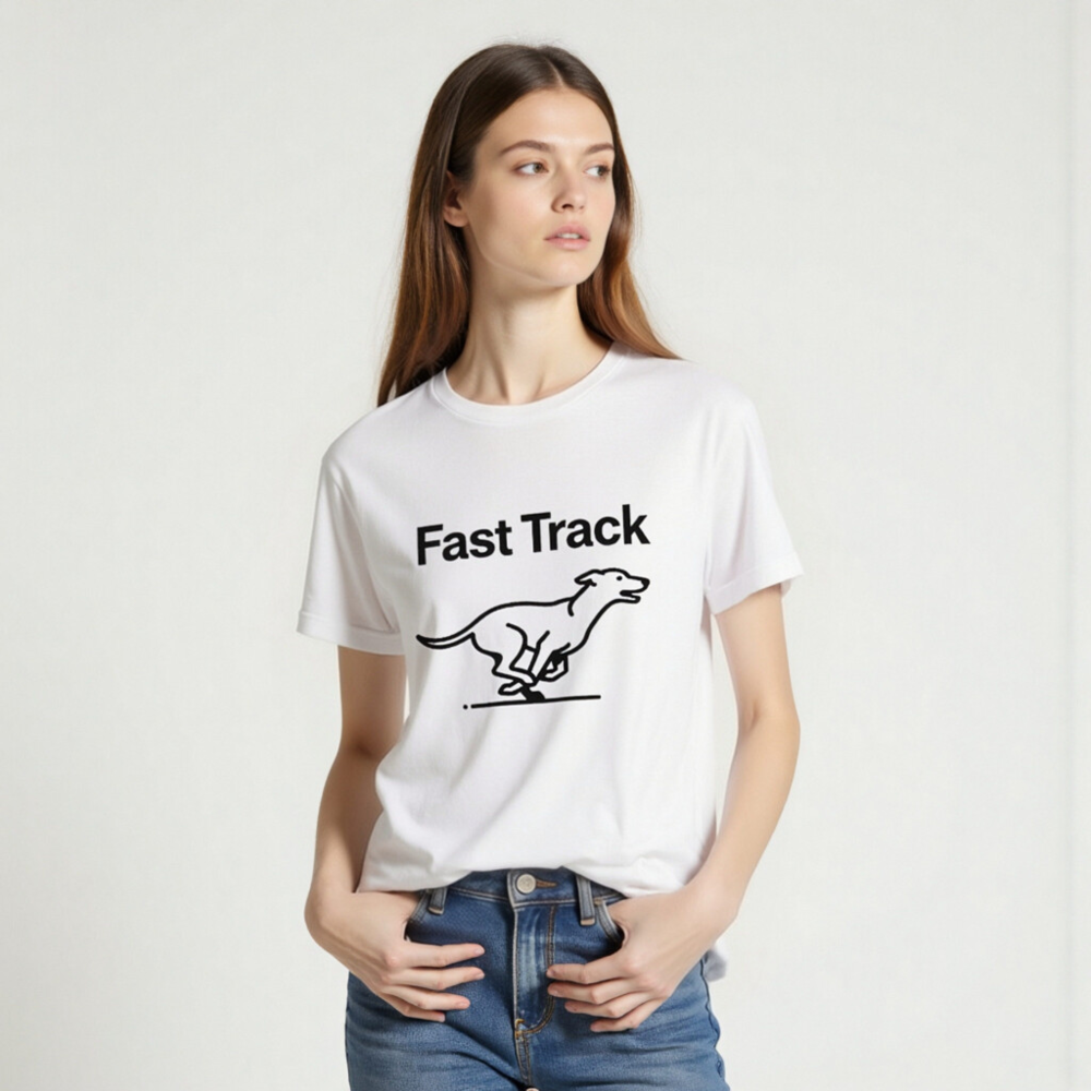 Fast Track Unisex Staple T-Shirt - Classic White Graphic Tee for Men & Women - Image 2