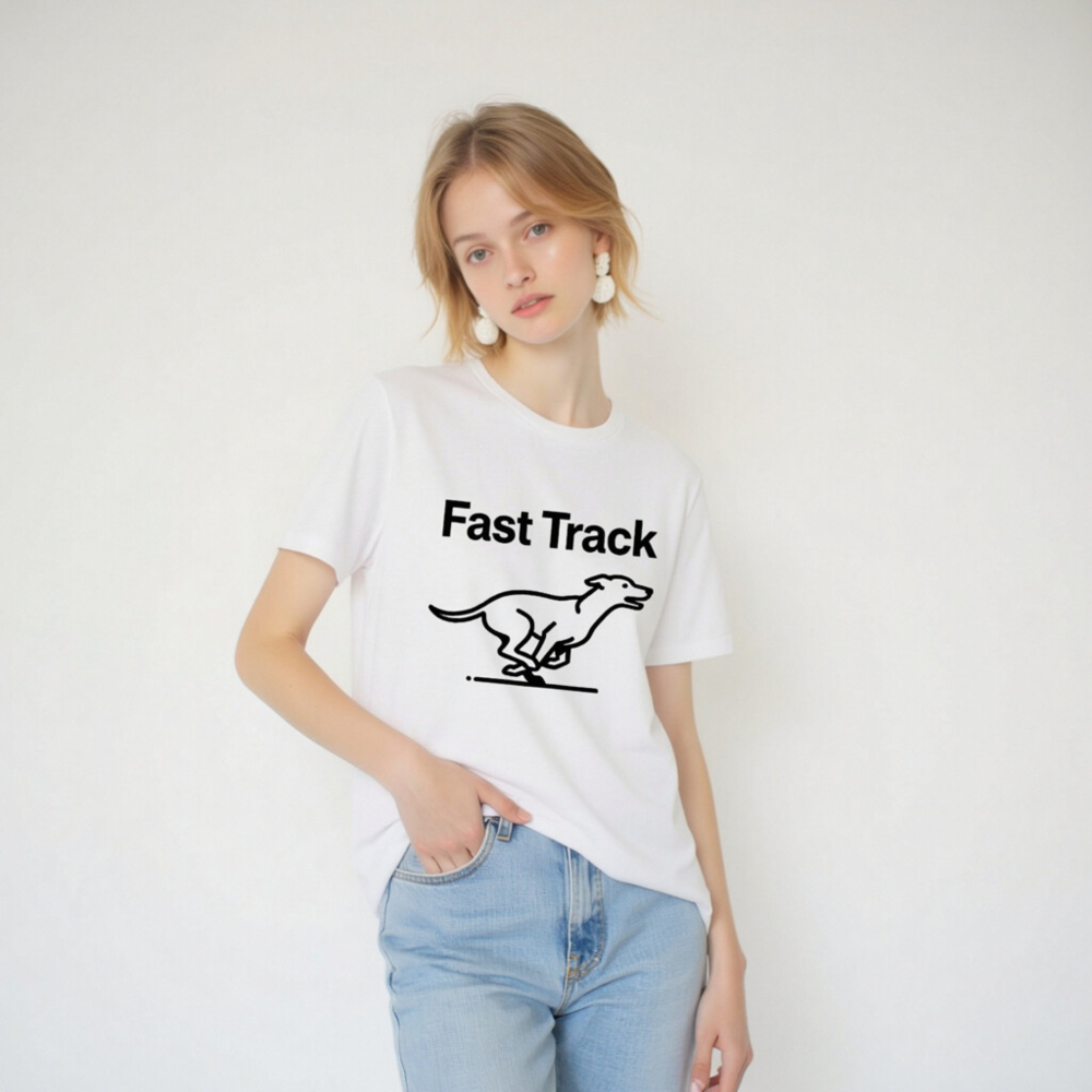 Fast Track Unisex Staple T-Shirt - Classic White Graphic Tee for Men & Women - Image 5