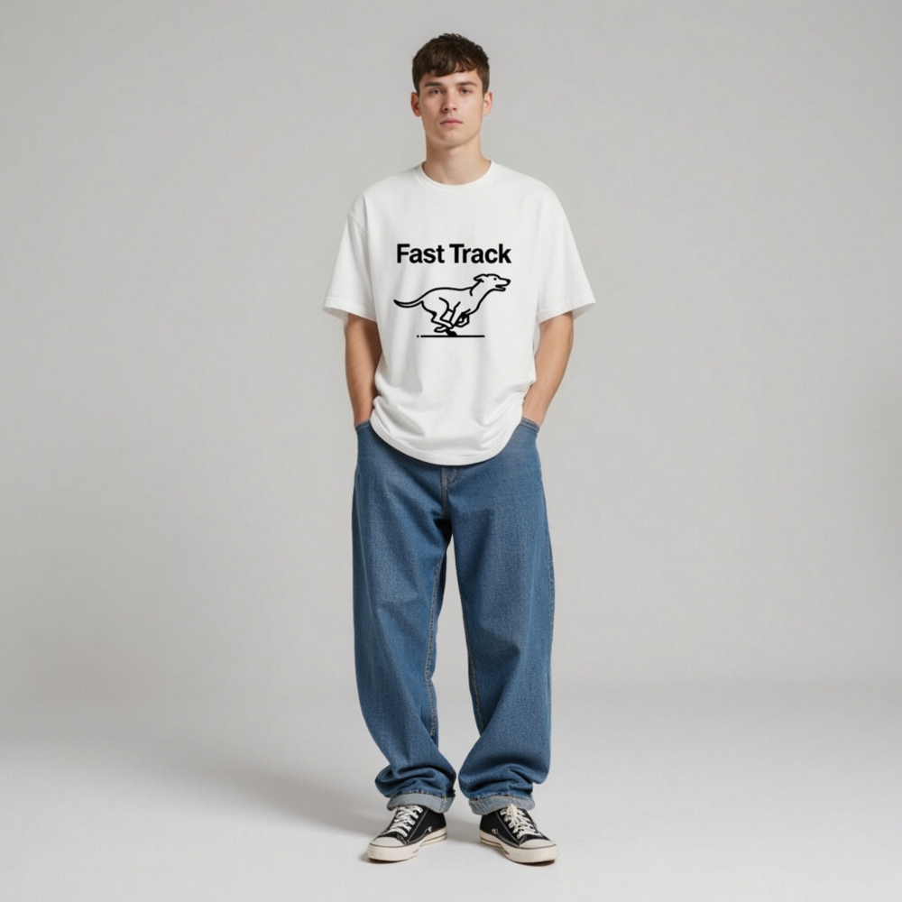 Fast Track Unisex Staple T-Shirt - Classic White Graphic Tee for Men & Women - Image 6