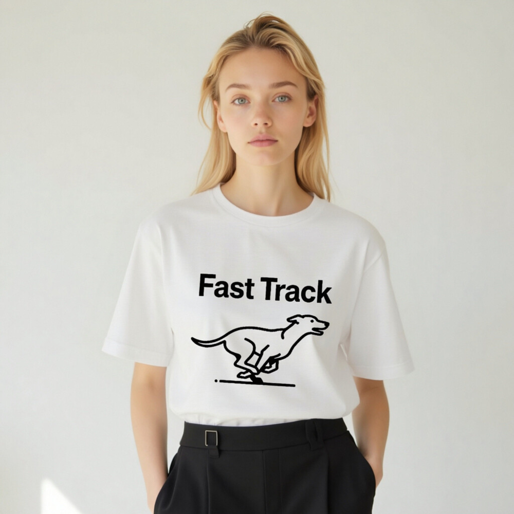 Fast Track Unisex Staple T-Shirt - Classic White Graphic Tee for Men & Women - Image 7
