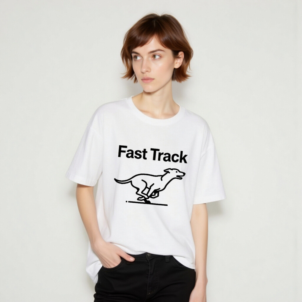 Fast Track Unisex Staple T-Shirt - Classic White Graphic Tee for Men & Women - Image 8