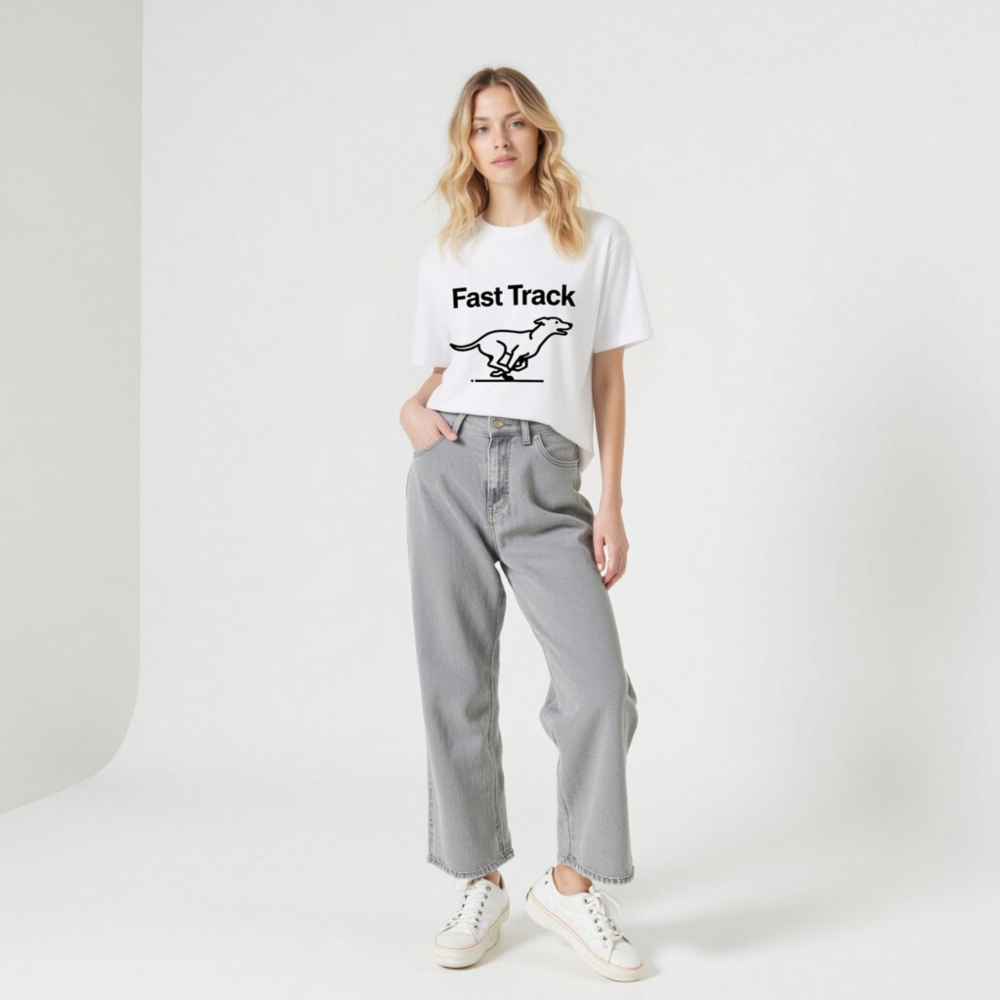 Fast Track Unisex Staple T-Shirt - Classic White Graphic Tee for Men & Women - Image 9