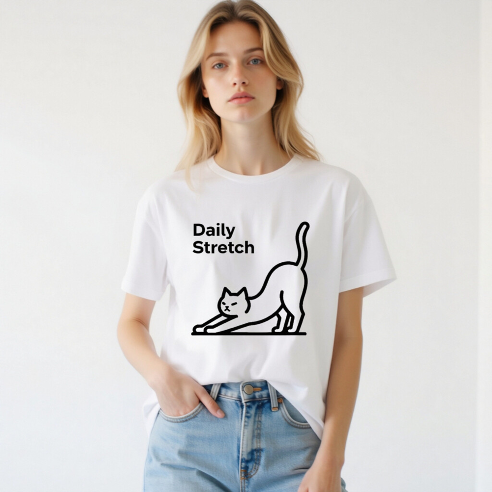 Daily Stretch Cat Unisex T-Shirt | Comfortable Staple Tee for All - Image 3