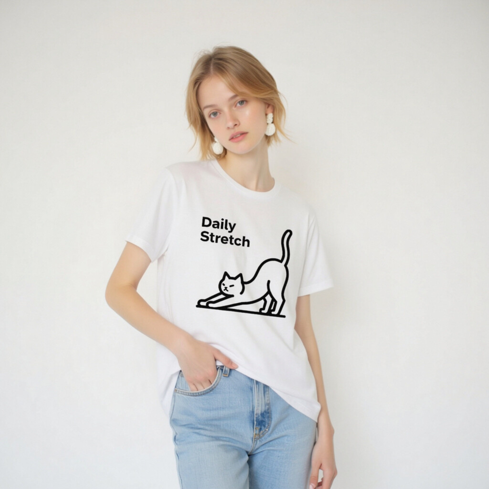 Daily Stretch Cat Unisex T-Shirt | Comfortable Staple Tee for All - Image 5