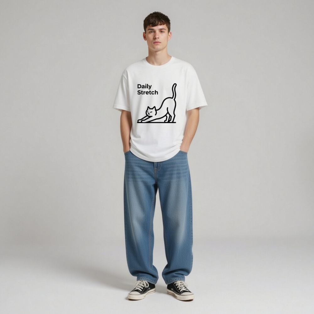 Daily Stretch Cat Unisex T-Shirt | Comfortable Staple Tee for All - Image 6