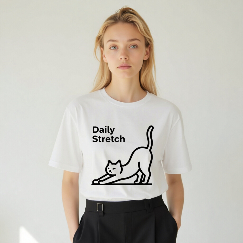 Daily Stretch Cat Unisex T-Shirt | Comfortable Staple Tee for All - Image 7
