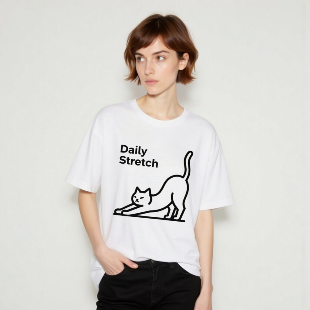 Daily Stretch Cat Unisex T-Shirt | Comfortable Staple Tee for All - Image 8