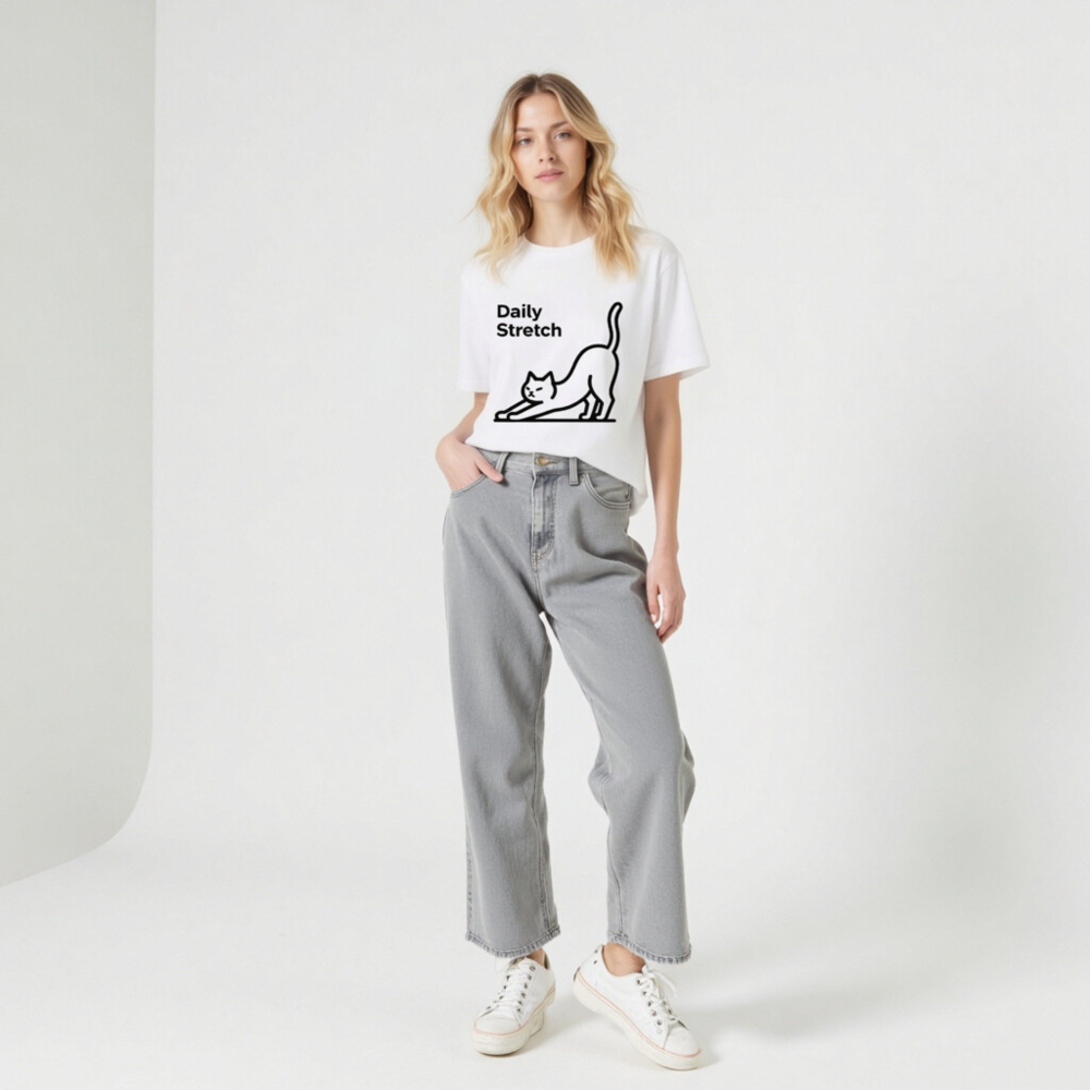 Daily Stretch Cat Unisex T-Shirt | Comfortable Staple Tee for All - Image 9