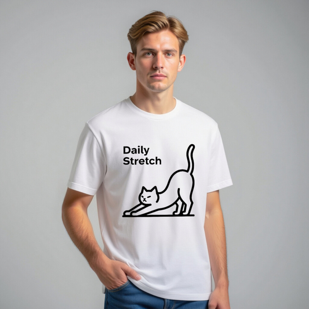 Daily Stretch Cat Unisex T-Shirt | Comfortable Staple Tee for All - Image 10