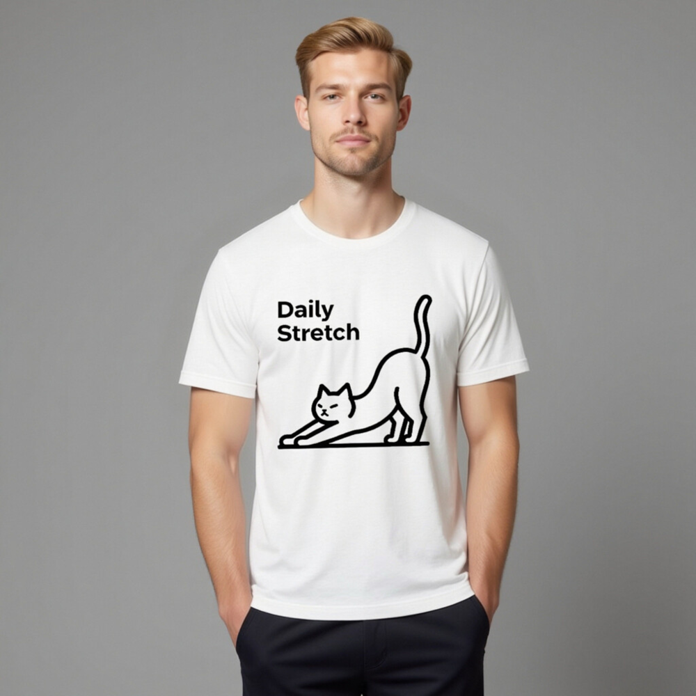 Daily Stretch Cat Unisex T-Shirt | Comfortable Staple Tee for All - Image 11