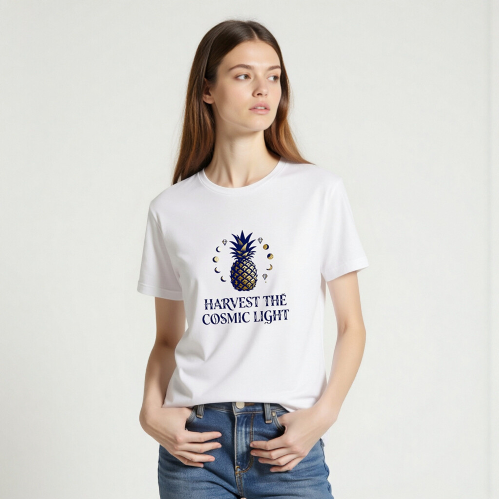 Harvest the Cosmic Light Pineapple Unisex T-Shirt | Premium Staple Tee - Image 2