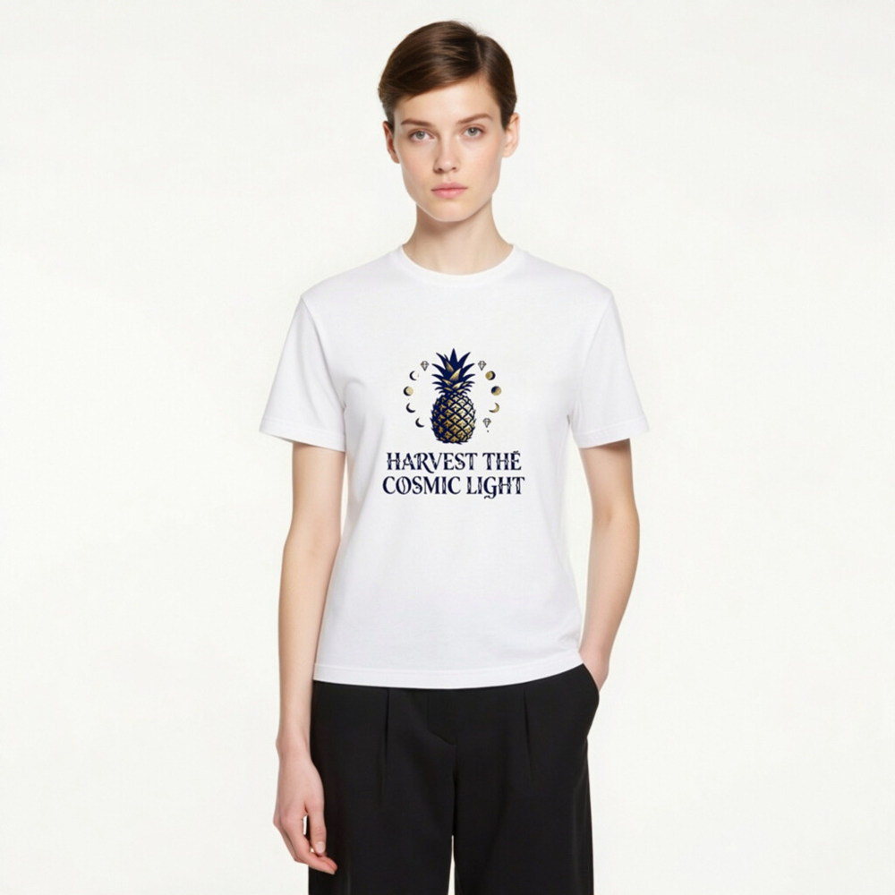 Harvest the Cosmic Light Pineapple Unisex T-Shirt | Premium Staple Tee - Image 4