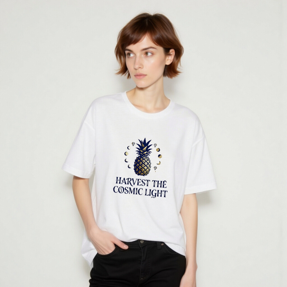 Harvest the Cosmic Light Pineapple Unisex T-Shirt | Premium Staple Tee - Image 8