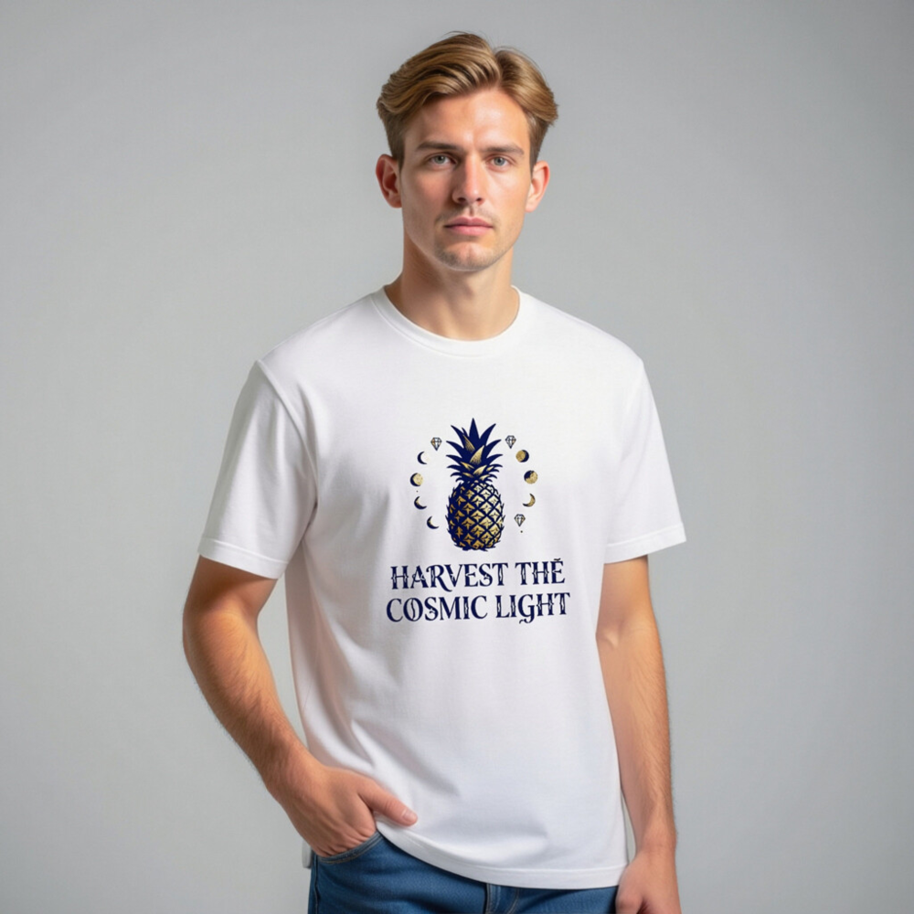 Harvest the Cosmic Light Pineapple Unisex T-Shirt | Premium Staple Tee - Image 10