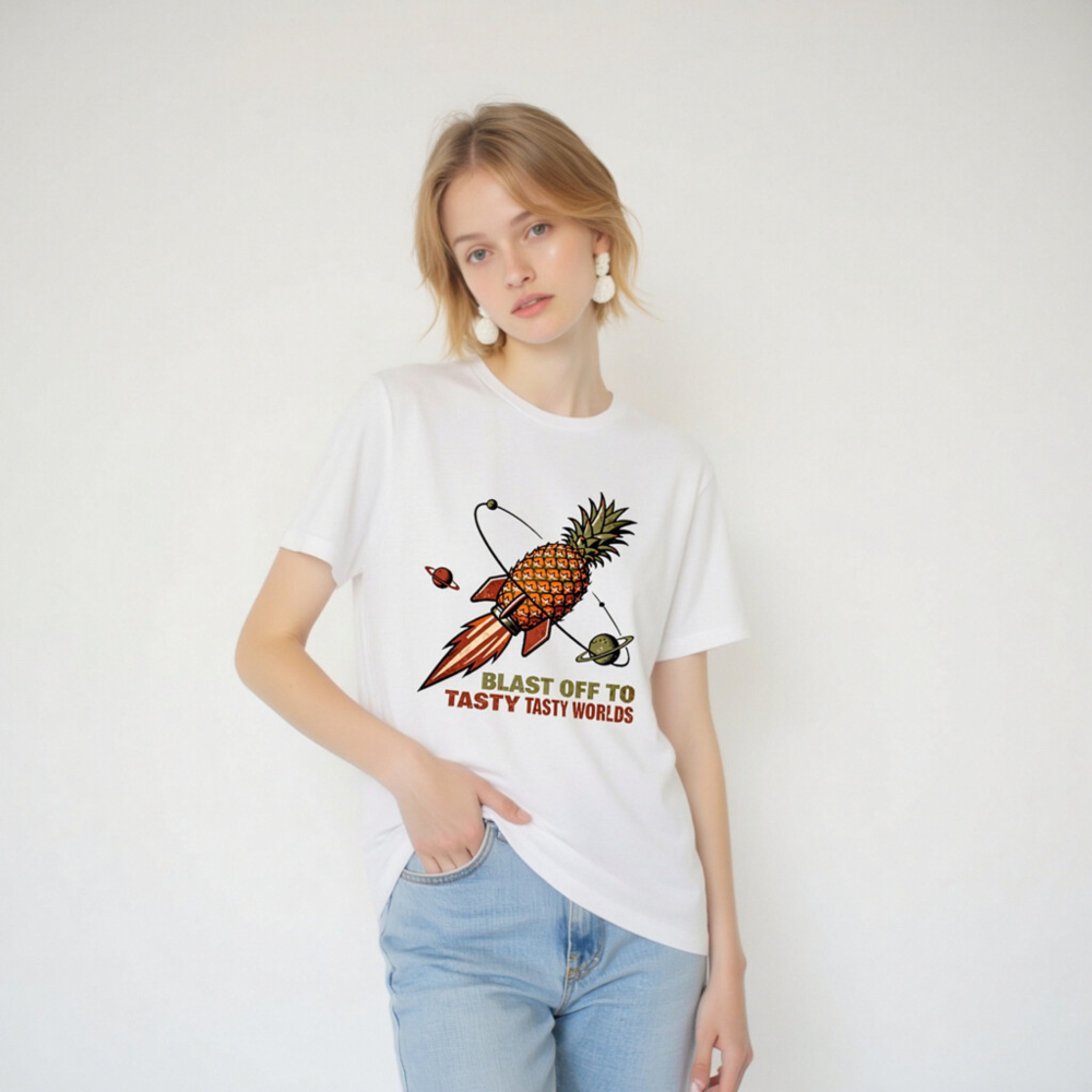 Pineapple Rocket T-Shirt - Blast Off to Tasty Tasty Worlds Unisex Staple Tee - Image 5