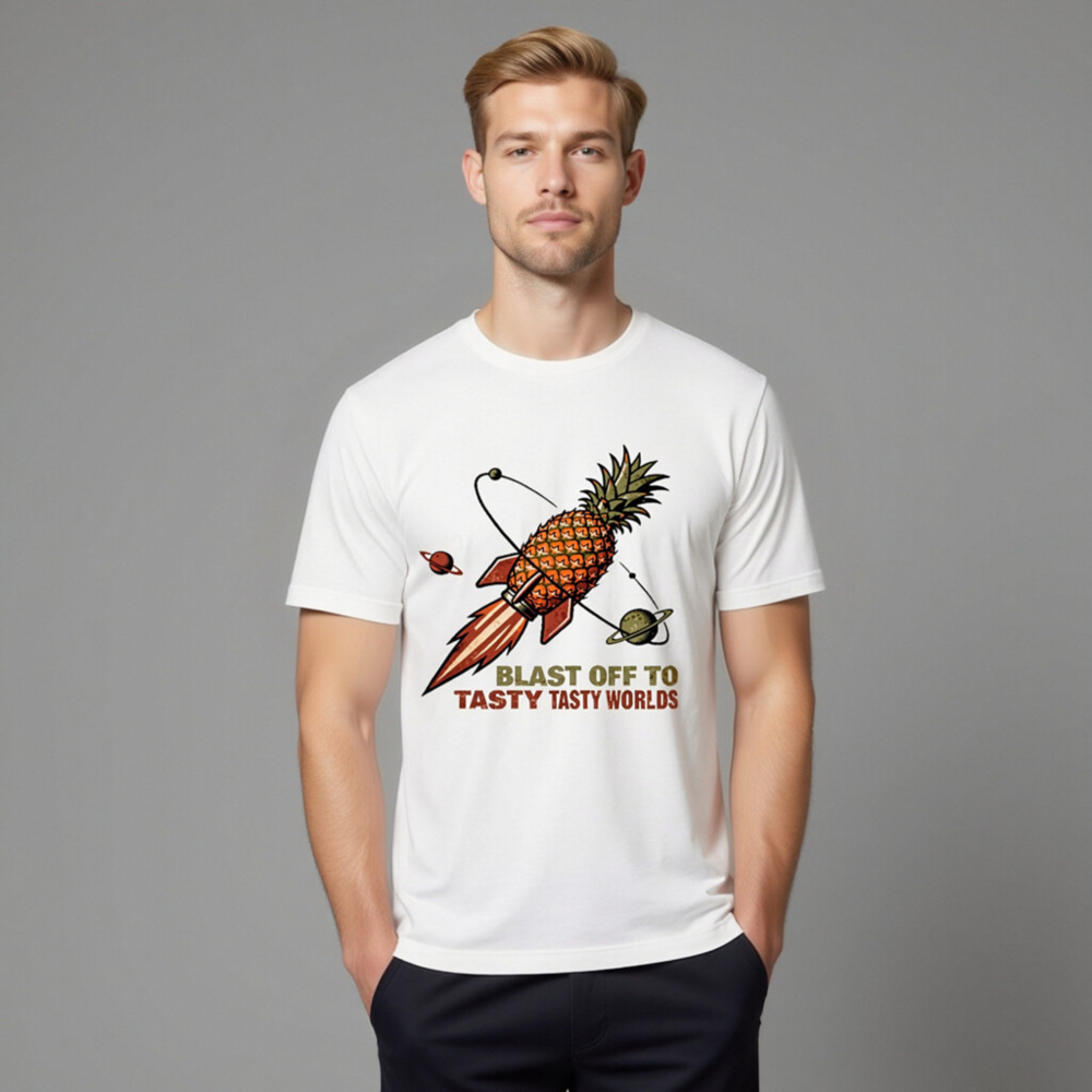 Pineapple Rocket T-Shirt - Blast Off to Tasty Tasty Worlds Unisex Staple Tee - Image 11
