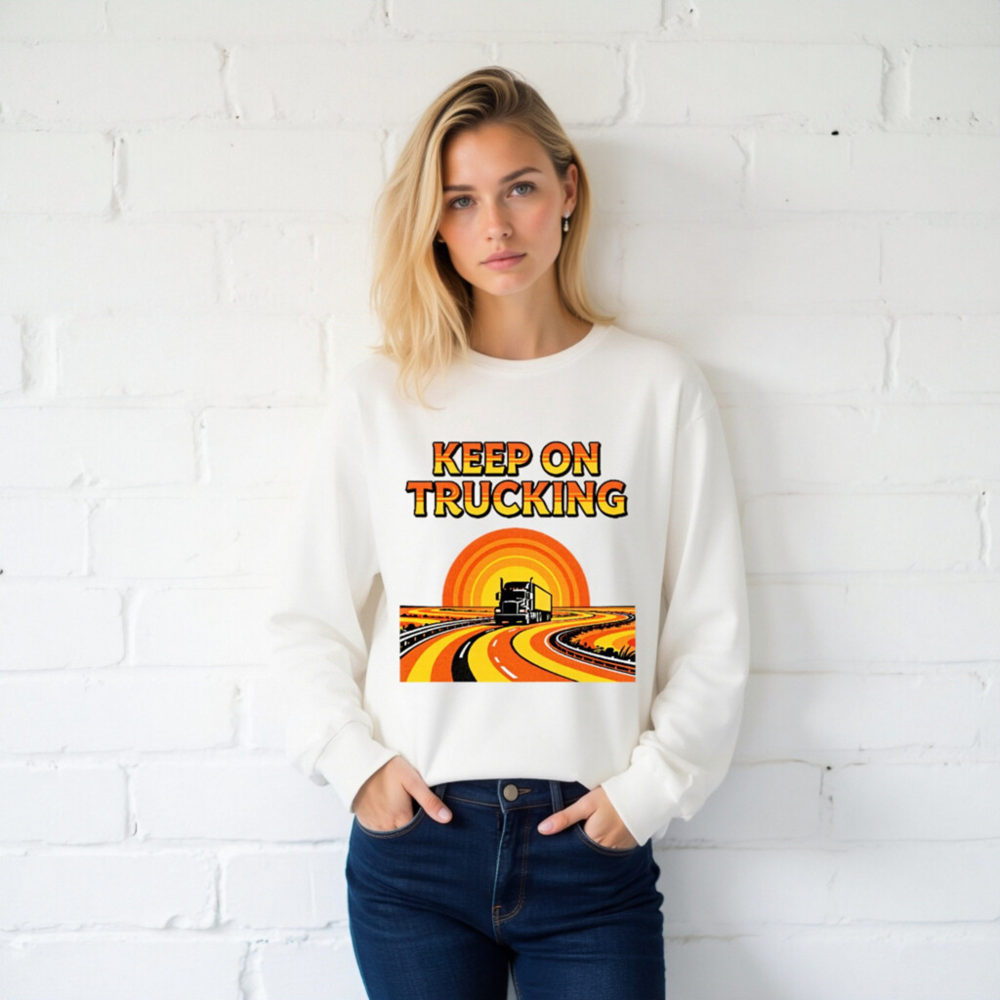 Keep On Trucking Vintage Long Sleeve Tee - Unisex Road Trip Shirt - Image 2