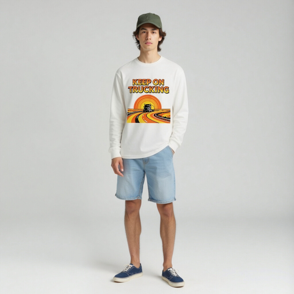 Keep On Trucking Vintage Long Sleeve Tee - Unisex Road Trip Shirt - Image 3