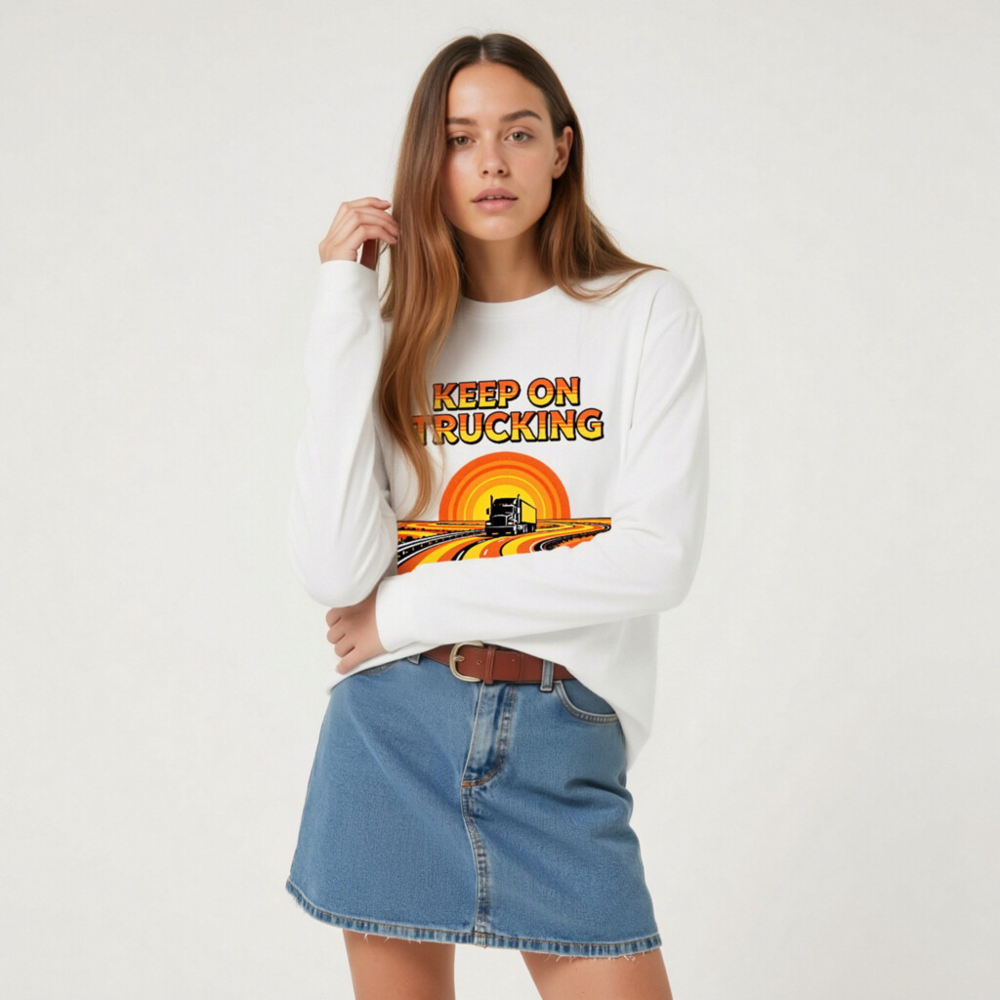 Keep On Trucking Vintage Long Sleeve Tee - Unisex Road Trip Shirt - Image 6