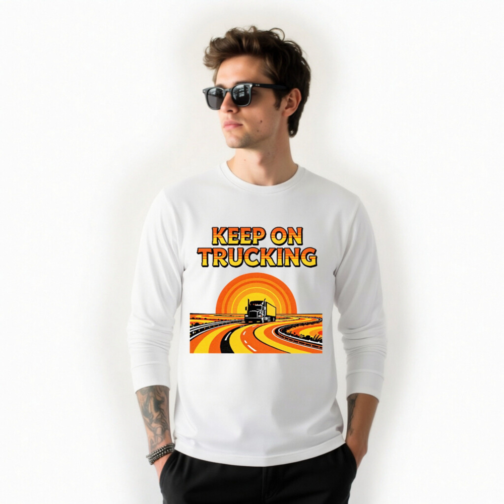 Keep On Trucking Vintage Long Sleeve Tee - Unisex Road Trip Shirt - Image 8