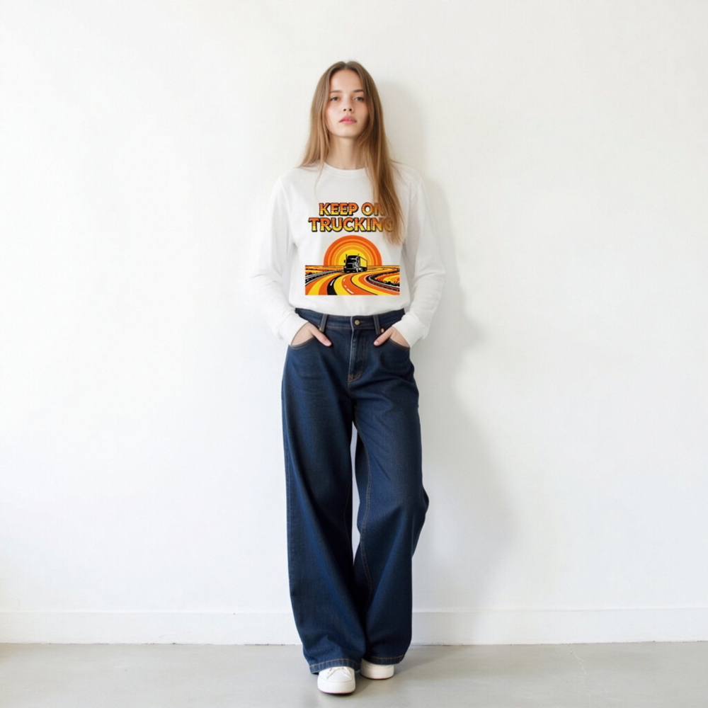Keep On Trucking Vintage Long Sleeve Tee - Unisex Road Trip Shirt - Image 9