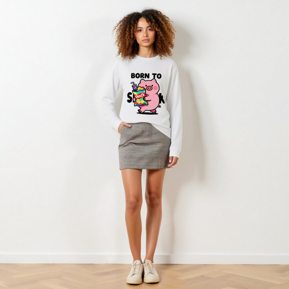 Born to Snack Pig Long Sleeve Tee - Unisex Comfort Fit - Image 5