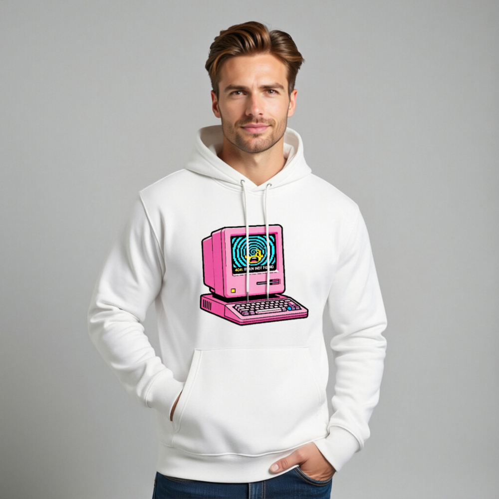 Pink Retro Computer Hoodie | Unisex Eco-Friendly Sweatshirt - Image 11