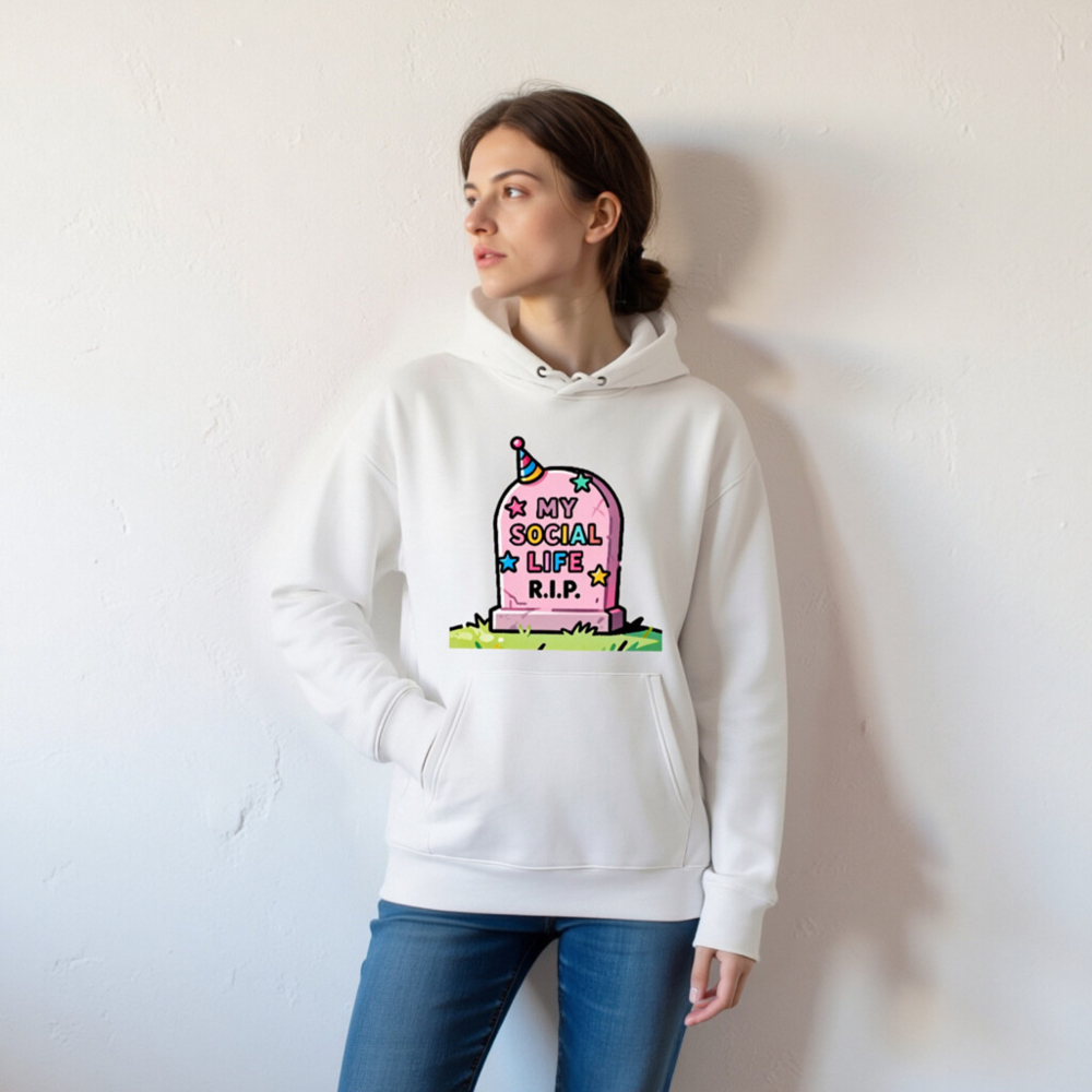 Unisex Eco Hoodie | My Social Life R.I.P. Graveyard Design - Image 5
