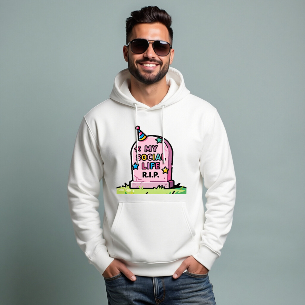 Unisex Eco Hoodie | My Social Life R.I.P. Graveyard Design - Image 6